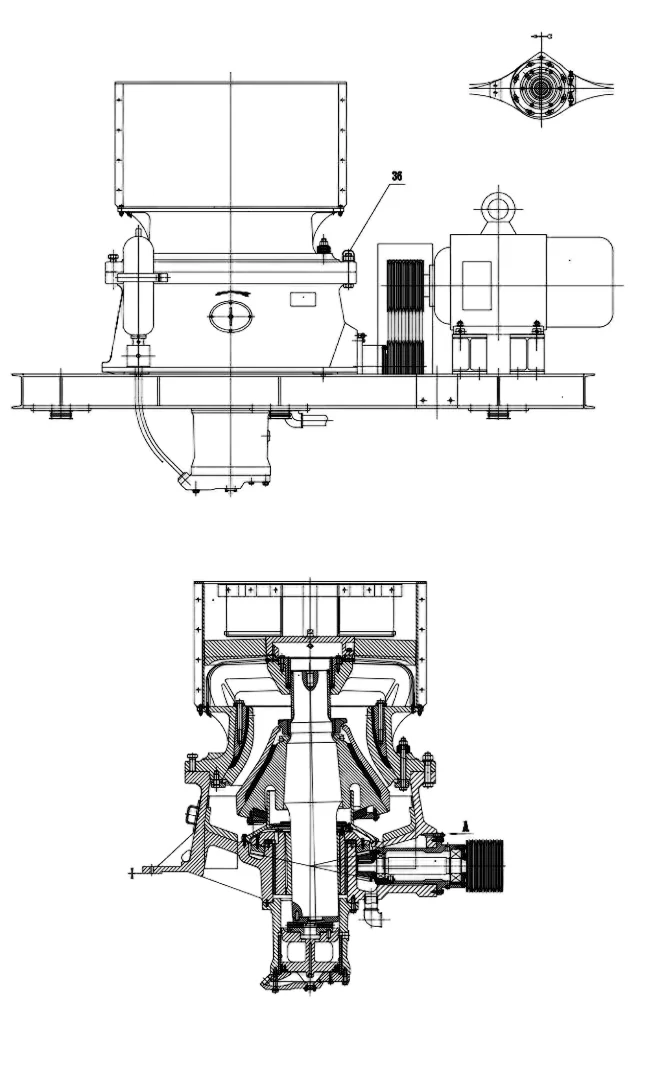 GP single-cylinder cone crusher structural illustration