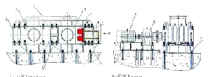 Hydraulic roller crusher structural illustration